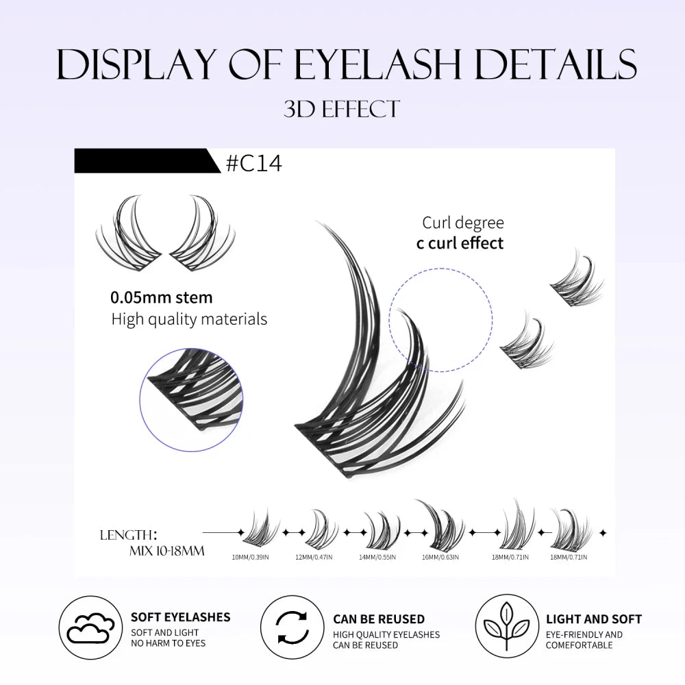 Natural-Look Cluster Eyelash Extensions