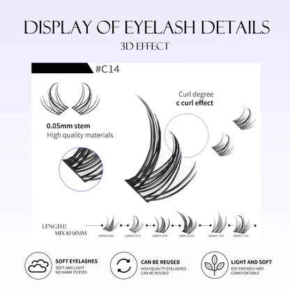 Natural-Look Cluster Eyelash Extensions